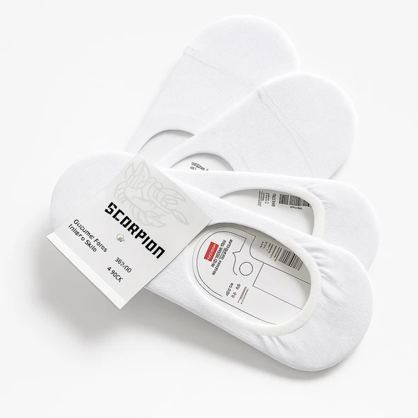 Kadın Görünmez Çorap Siyah & Beyaz – Kaydırmaz Silikonlu, Nefes Alan Babet - Resim 6