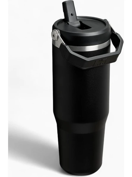 Stanley The Iceflow Flip Straw 0.89 lt Pipetli Termos Bardak Siyah - Resim 2