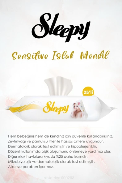 Sleepy Sensitive 25'li 7 AL 6 ÖDE Islak Havlu ve ROSIE - Resim 2