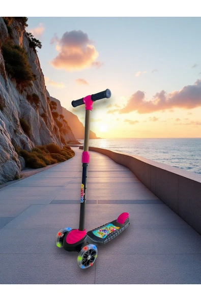 Swing Işıklı 3 Tekerlekli Scooter Pembe ürün görseli