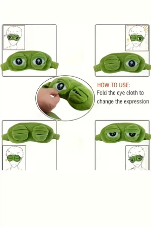 Süper Yumuşak Kurbağa Uyku Maskesi | Rahat Seyahat ve Şekerleme Göz Bandı (1 Adet) - Resim 2