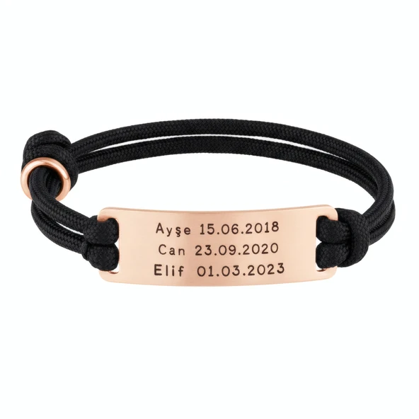 Plaka İsimli Gümüş İpli Bileklik - Rose ürün görseli 1