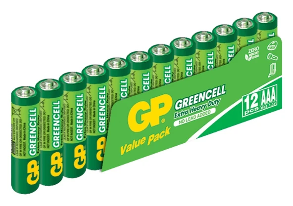 GP Greencel R03 AAA Boy İnce Çinko Kalem Pil 12'li Paket GP24G-VS12 ürün görseli