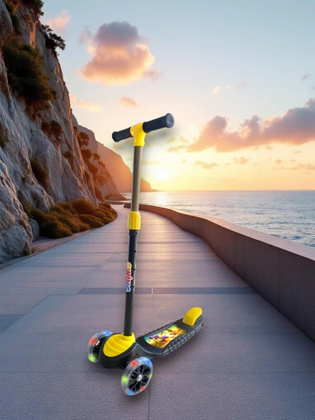 Swing Işıklı 3 Tekerlekli Scooter Sarı ürün görseli