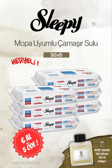 Sleepy 6 AL 5 ÖDE Çamaşır Sulu Mopa Uyumlu 50'li, Rosie Yasemin Oda Kokusu ürün görseli