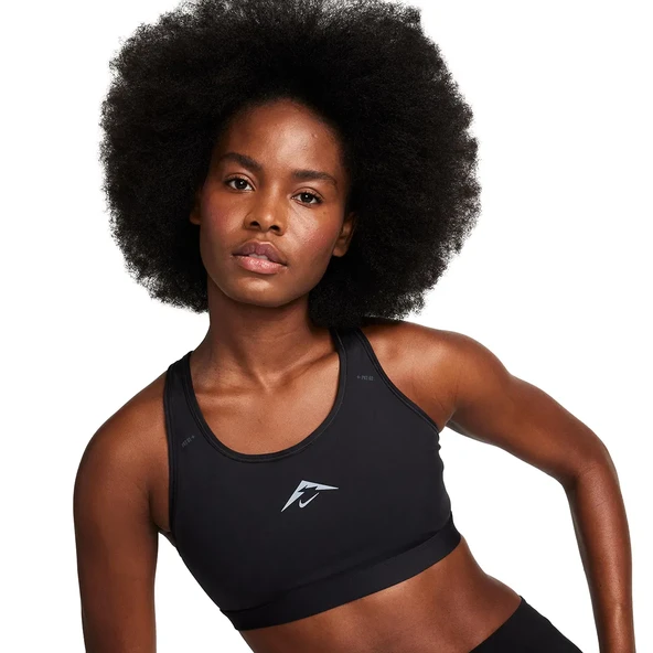 Nike Dri-Fit Swoosh Kadın Siyah Antrenman Sporcu Sütyeni FN2909-010 - Resim 6