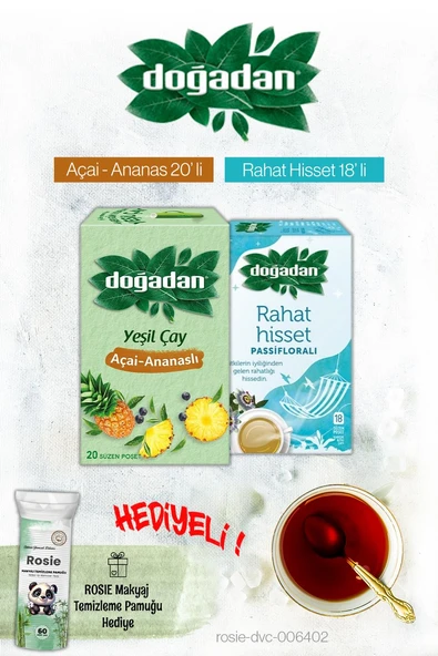 Doğadan Açai Ananas ve Rahat Hisset Passifloralı Poşet Çay ve Rosie Hediyeli ürün görseli