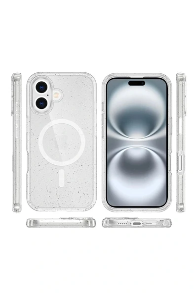 LitaeTrend iPhone 16 Plus Kılıf Star Magsafe Kapak - Şeffaf - Resim 3