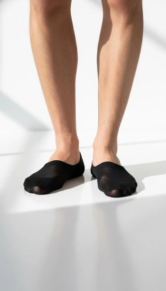 Erkek Görünmez Çorap – Kaydırmaz Topuk Silikonlu, Terletmeyen Babet Çorap - Resim 3