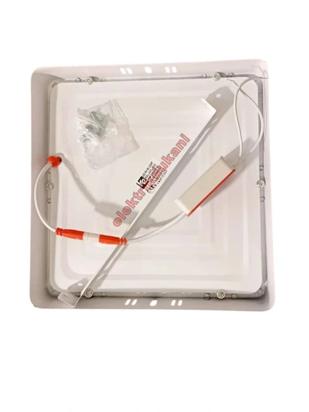 K2 18w 22x22 Kare Sıva Üstü Led Panel Günışığı 3000k Beyaz Kasa IP20 S.Ü. - Resim 3