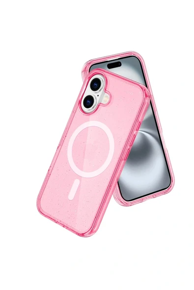 LitaeTrend iPhone 16 Plus Kılıf Star Magsafe Kapak - Pembe - Resim 2
