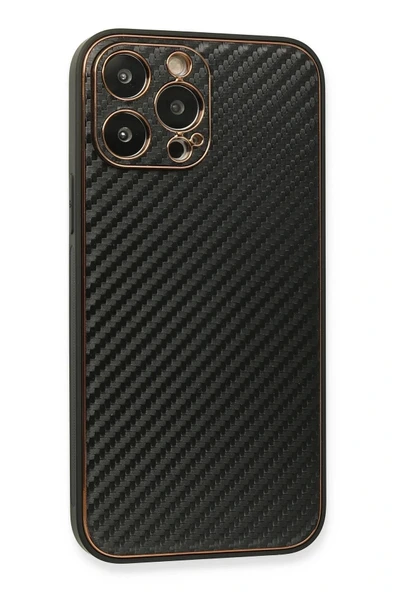 LitaeTrend iPhone 13 Pro Kılıf Coco Karbon Silikon - Siyah - Resim 2