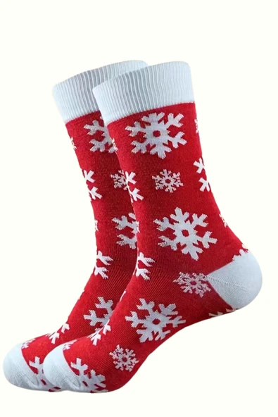 Unisex Noel Çorabı | Noel Baba, Geyik veya Kar Adamı Desenli Orta Bilek Çorap (1 Çift) – Rastgele Model - Resim 4