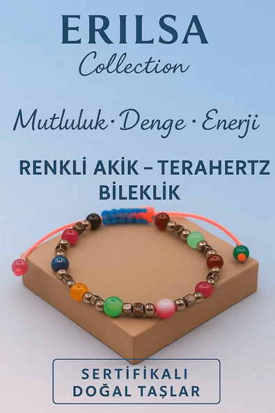 Sertifikalı Terahertz Renkli Akik Taşı Bileklik – Mutluluk, Denge ve Enerji Veren Doğal Taş ürün görseli