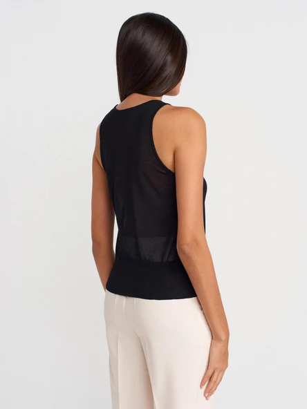 10766 DİLVİN BİSİKLET YAKA İNCE TRİKO BLUZ - Resim 12