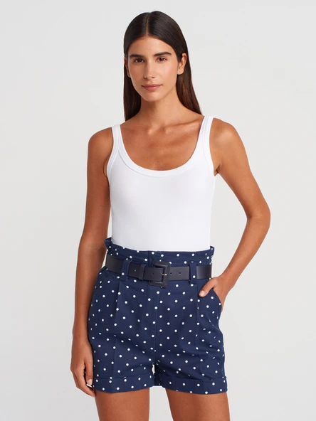 71635 DİLVİN BELİ LASTİKLİ KEMERLİ ŞORT - Resim 8