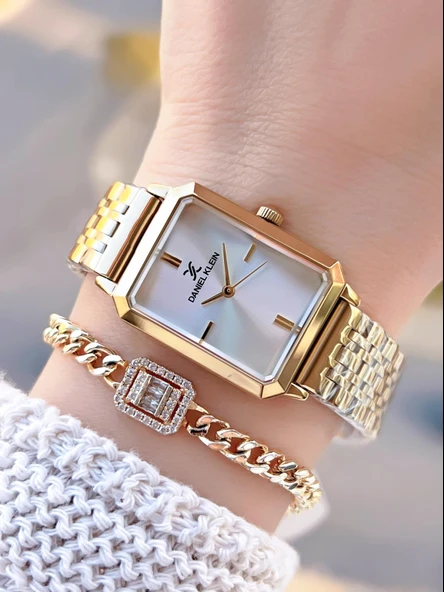 Daniel Klein Çelik Kordonlu 2 Yıl Garantili 3 Atm Suya Dayanıklı Kadın Kol Saati+Bileklik BD.13785.6 ürün görseli