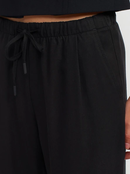 71535 DİLVİN GENİŞ PAÇA BÜZGÜ İPLİ ÖZEL KESİM PANTOLON - Resim 10