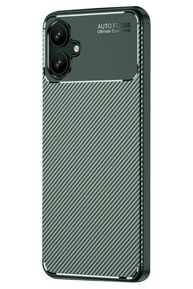 LitaeTrend Samsung Galaxy A06 Kılıf Auto Focus Karbon Kapak - Koyu Yeşil - Resim 2