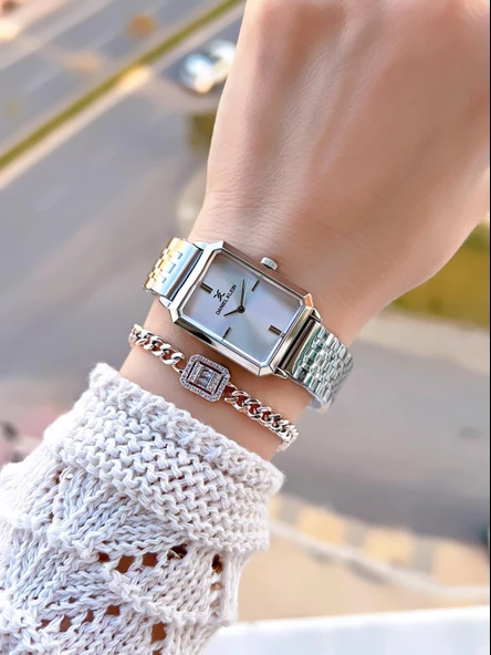 Daniel Klein Çelik Kordonlu 2 Yıl Garantili 3 Atm Suya Dayanıklı Kadın Kol Saati+Bileklik BD.13785.1 - Resim 2