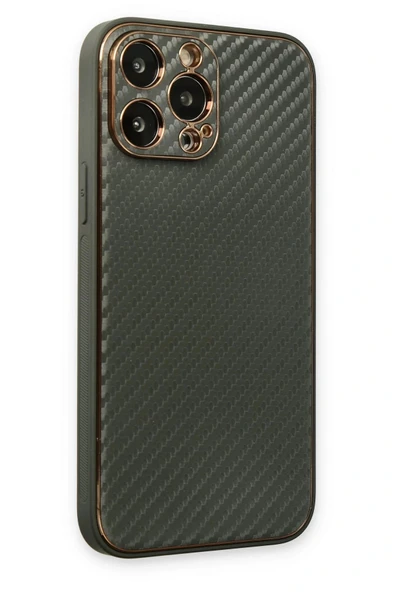 LitaeTrend iPhone 13 Pro Kılıf Coco Karbon Silikon - Füme - Resim 3