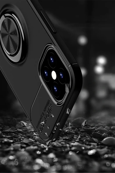 LitaeTrend iPhone 12 Mini Kılıf Range Yüzüklü Silikon - Mavi - Resim 6