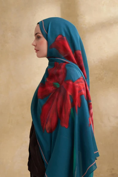 3382 ARMANDA İPEK MODAL ŞAL DS 3 VELVET BLOOM DESEN - Resim 2