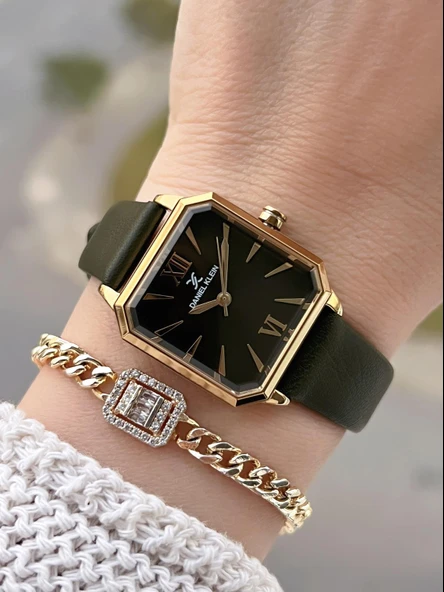 Daniel Klein Deri Kordonlu 2 Yıl Garantili 3 Atm Suya Dayanıklı Kadın Kol Saati+Bileklik BD.13939.4 ürün görseli