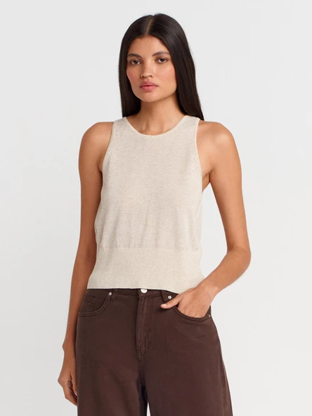 10766 DİLVİN BİSİKLET YAKA İNCE TRİKO BLUZ - Resim 8