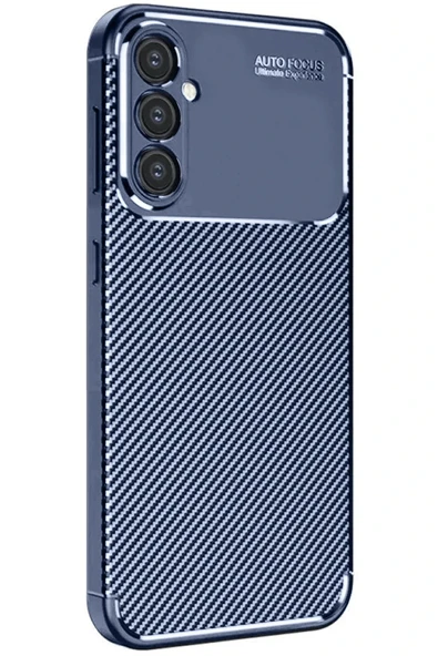 LitaeTrend Samsung Galaxy S24 FE Kılıf Auto Focus Karbon Kapak - Lacivert ürün görseli 1