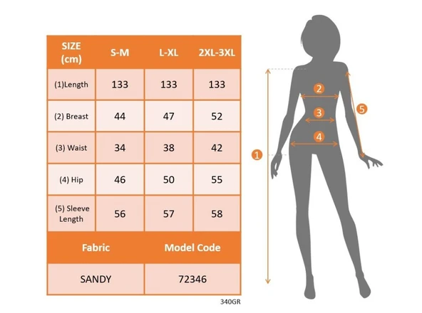 Lucky Life Kadın Uzun Kollu önden çapraz Detaylı Yandan Toka Detaylı Uzun Sandy Elbise - Resim 4