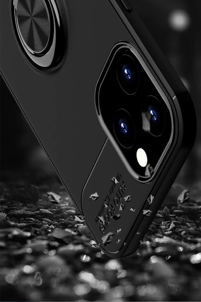 LitaeTrend iPhone 12 Pro Max Kılıf Range Yüzüklü Silikon - Siyah-Kırmızı - Resim 6