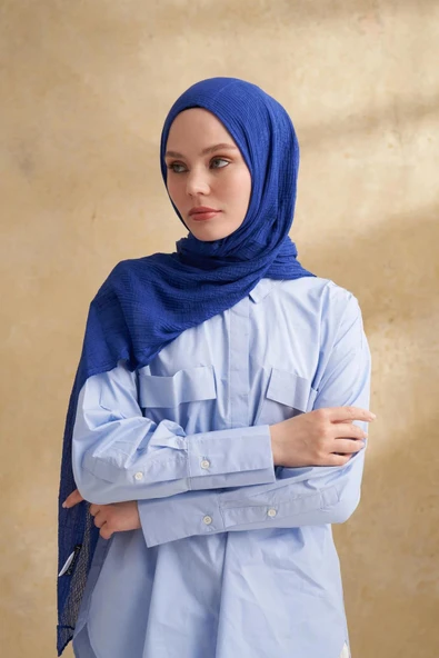 3351 ARMANDA MÜSLİN ŞAL YAPRAK DESEN - Resim 12