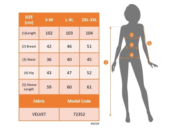 Lucky Life Kadın Uzun Kollu Kruvaze Yakalı Yandan Büzgülü önden çapraz Detaylı Midi Kadife Elbise - Resim 5