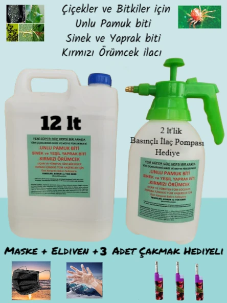(12 Lt) Çiçekler için Genel Haşere İlacı (Unlu Pamuk Biti, Sinek Ve Yaprak Biti, Kırmızı Örümcek) ürün görseli