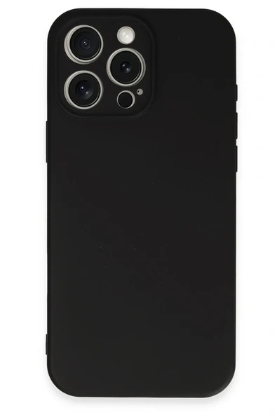 LitaeTrend iPhone 16 Pro Max Kılıf Nano içi Kadife Silikon - Siyah - Resim 4