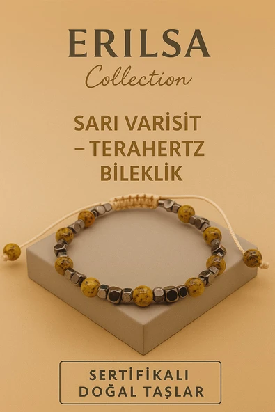 Sertifikalı Terahertz Sarı Varisit Taşı Bileklik – Canlılık ve Denge Sunan Sertifikalı Doğal Taş ürün görseli