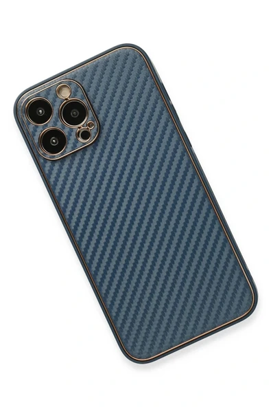 LitaeTrend iPhone 13 Pro Kılıf Coco Karbon Silikon - Mavi - Resim 3