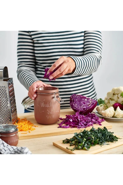 Kavanoz 1 Lt Çap: 12 Cm Yükseklik: 16.5 Cm Contalı Kilitli - Resim 2