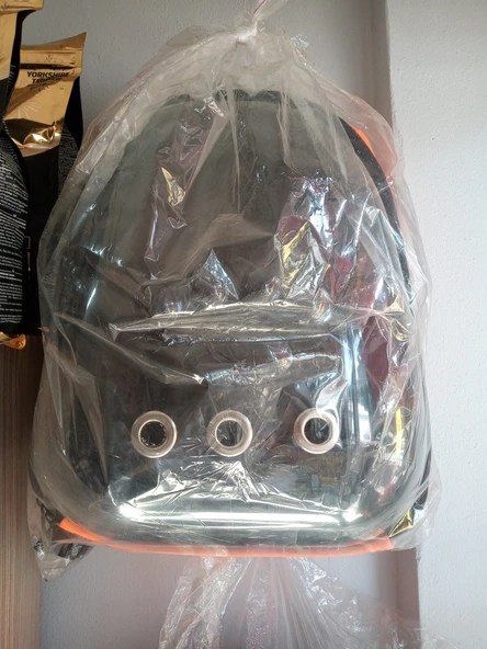 Evcil Hayvan Astronot El ve Sırt  Taşıma Çanta 2 Fileli Cep 9 Hava Kanallıı ürün görseli 1