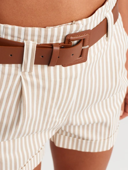 71635 DİLVİN BELİ LASTİKLİ KEMERLİ ŞORT - Resim 6