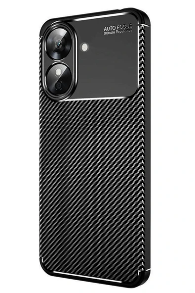 LitaeTrend Realme Note 60 Kılıf Auto Focus Karbon Kapak - Siyah ürün görseli 1
