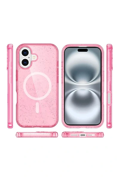 LitaeTrend iPhone 16 Plus Kılıf Star Magsafe Kapak - Pembe - Resim 3