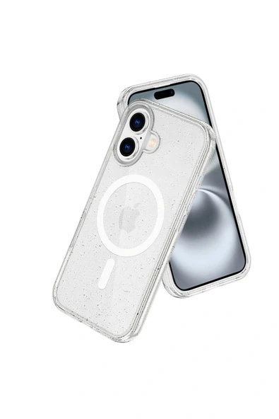 LitaeTrend iPhone 16 Plus Kılıf Star Magsafe Kapak - Şeffaf - Resim 2