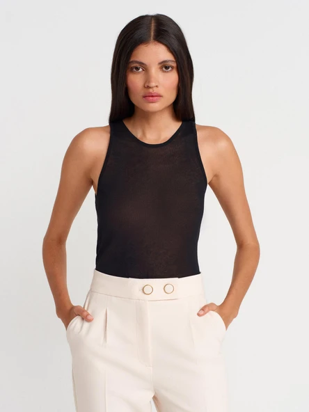 10766 DİLVİN BİSİKLET YAKA İNCE TRİKO BLUZ ürün görseli