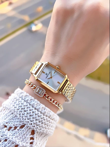 Daniel Klein Çelik Kordonlu 2 Yıl Garantili 3 Atm Suya Dayanıklı Kadın Kol Saati+Bileklik BD.13785.6 - Resim 2