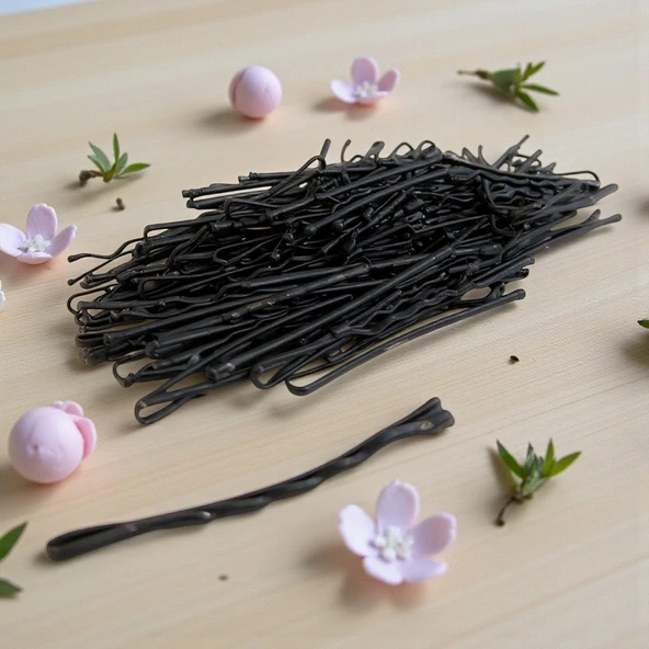 Technow Siyah %100 Metal Esnemez Dayanıklı Kadın Saç Tel Tokası 50 Adet - Resim 7