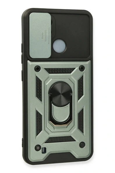 LitaeTrend Realme C11 2021 Kılıf Pars Lens Yüzüklü Silikon - Yeşil - Resim 3