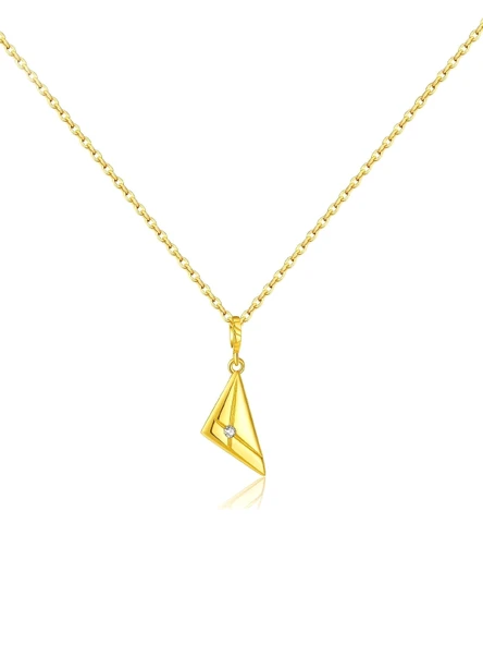 Golden Prism Işıltılı Minimal Kadın Gümüş Kolye ürün görseli