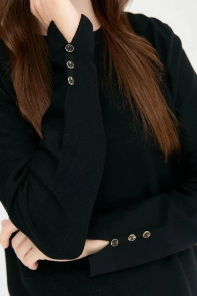 24357 DESEN TLL ÖNÜ PARÇA LİNKSLİ YIRTMAÇLI SY İMPLUS KADIN KAZAK - Resim 10